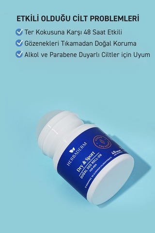 Herbaderm Dry & Sport Erkek Roll-On Deodorant 50 ML