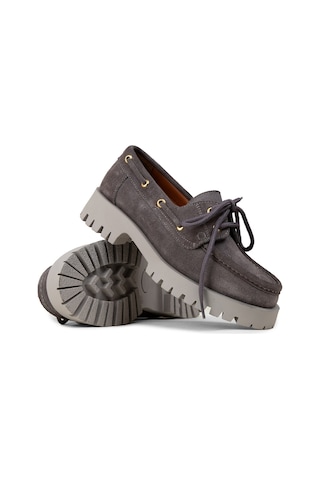 Deery Kadın Hakiki Süet Gri Marin Loafer - 02036zgrıc01