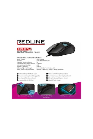 Redline RGM-387 Oyuncu Mouse RGB