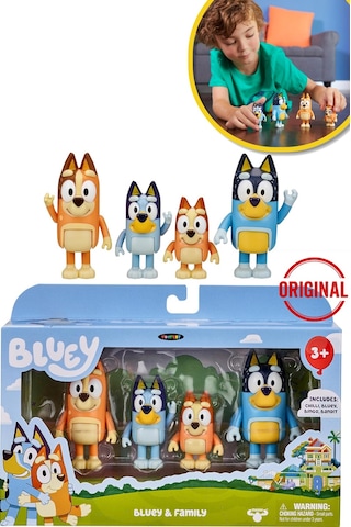 Blueyplus Aksiyon Figür Seti Bandit Chilli Mini Dost 4lü Resmi Koleksiyon Oyuncak Çocuklar İçin Seti Sünger Bob