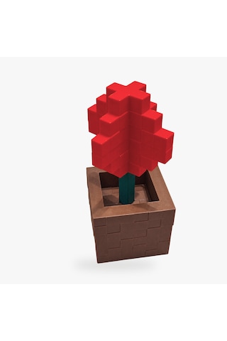 Piksel Alyum Biblo - 3d Baskı, Minecraft Esintili Kırmızı