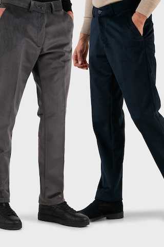 Buratti Normal Bel Regular Fit Düz Paça 2'Li Paket Erkek Kadife Pantolon 645Merlins2 Gri-Lacivert