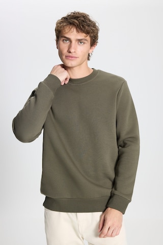 AC&Co / Altınyıldız Classics Erkek Hakı Standart Fit Normal Kesim İçi Polarlı Bisiklet Yaka Sweatshirt Haki