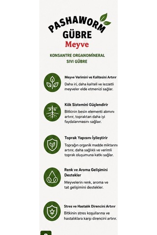 Pashaworm Meyve Konsantre Sıvı Gübre 1 L Meyve Ağaçları İçin