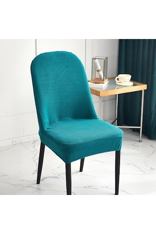 Koyu Yeşil 1/2/4/6 Adet Jakarlı Kavisli Sandalye Kılıfı Ofis Koltuğu Klozet Kapağı Yıkanabilir Toz Geçirmez Koltuk Örtüsü 56658396