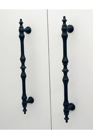 Şehzade Mat Siyah Mobilya Dolap Mutfak Çekmece Kulpu 128 Mm 12.8 Cm 5 Adet