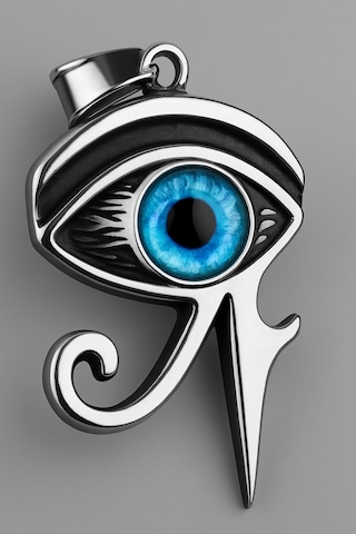 Paslanmaz Çelik 2 Li Göz Kolye Seti Mavi Eye Of Horus Ve Kırmızı Şeytan Gözü Kolye Kırmızı