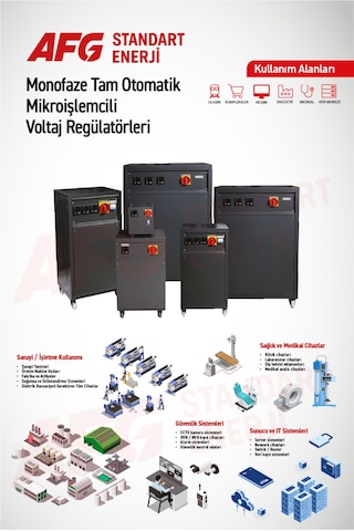 10 Kva Monofaze Tam Otomatik Mikroişlemcili Voltaj Regülatörü