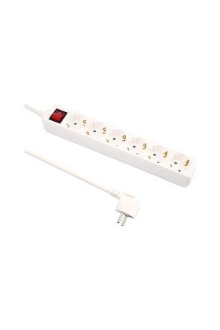 Philips SPS1060A/51 Tam Bakır Kablolu Çocuk Korumalı Priz 6'lı 2 M Beyaz