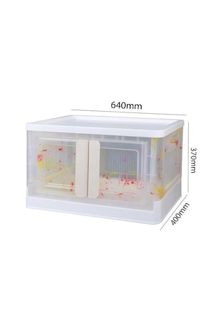 Sn-25883 72l Katlanabilir Plastik Saklama Kutusu Renkli Kapaklı Tekerlekli 40x64x37cm