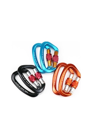 Besthome1 25kn Vidalı Kilitli Karabina, 2500kg Kapasiteli, Dayanıklı Alüminyum, Kamp & Tırmanış İçin Uygun