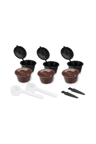 Cafe Filtre Kapsülü, Nescafe Dolce Gusto İle Uyumlu Doldurulabilir Cafe Kapsül Filtresi Şarj Edilebilir Kapsül, Mini Me, Piccolo, - 6 Adet