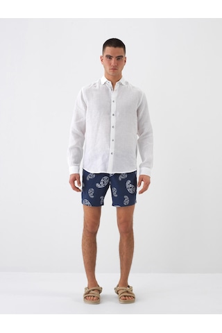 Xint Beyaz %100 Keten Regular Fit Gömlek 700963