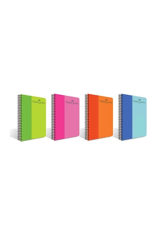 Faber Castell Bicolor 80 Yaprak Pp Kapak Spiralli Kareli Defter 1 Adet