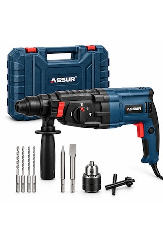 Assur Profesyonel Elektrikli Kırıcı Delici Matkap Sds Plus Çantalı Set