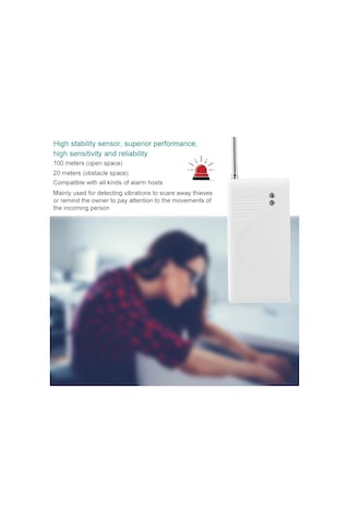 Geeroyoo 433 Mhz Kablosuz Titreşim Alarm Sensörü Ll-455 - Ev Güvenliği İçin Sensitif, Güvenilir Ve Tasarrufcu - Alarm Anahtarı Gerektirir Pil Yok