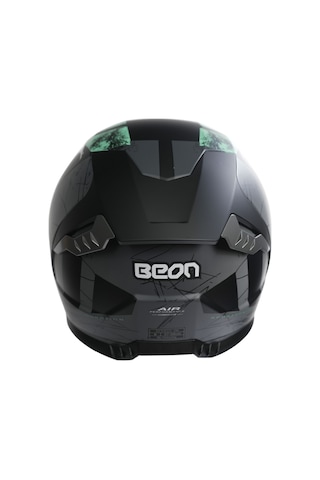 Beon B-507 FF06 Full Face Motosiklet Kaskı Gri Siyah Yeşil