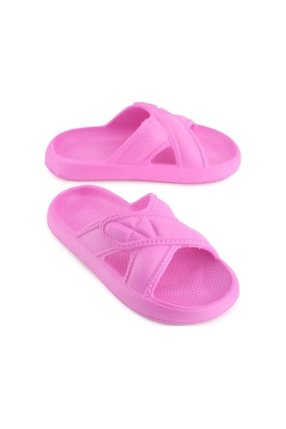 Gezer Kadın Yazlık Eva Islak Zemine Uygun Ev Bahçe Banyo Terlik Fujia Fuşya