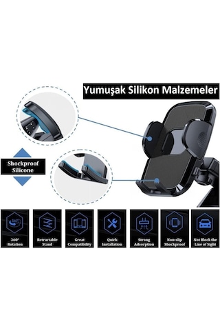 Hb-39 Otomatik Klipsli Araba Telefon Tutacağı Vakumlu Yüksek Kalite Telefon Tutucu