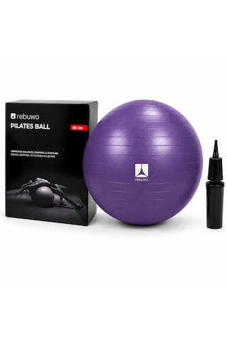 Rebuwo Pilates Topu 65 Cm Mor