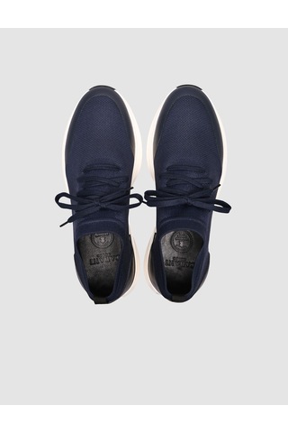 Cabani Lacivert Triko & Hakiki Dana Deri Erkek Sneaker Lacivert