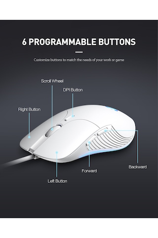Inphıc B2 Rgb Aydınlatmalı Sessiz Kablolu Gaming Mouse
