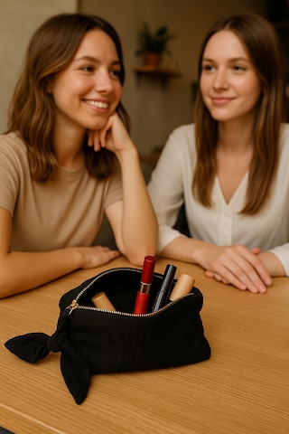 Müslin Dolgulu Doğal Makyaj Çantası Kozmetik Organizeri 20x15 Cm - Ztmcanta