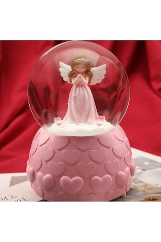 Arkadaşa Hediye Yıldız Kolye & Pembe Mini Işıklı Peri Kar Küresi
