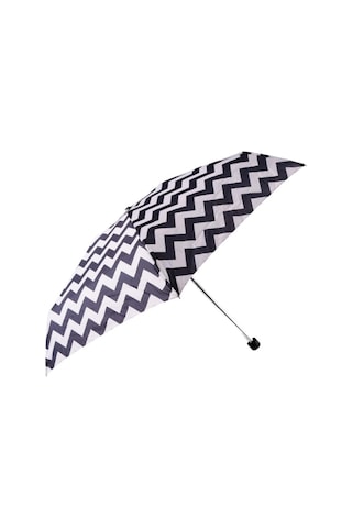 Biggdesign Moods Up Siyah Beyaz Zikzaklı Manuel Mini Şemsiye - Rüzgara Dayanıklı, Hafif, Renkli Tasarım Çok Renkli