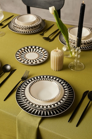 Karaca Elegance Bone Helsinki 24 Parça 6 Kişilik Yemek Takımı Renkli