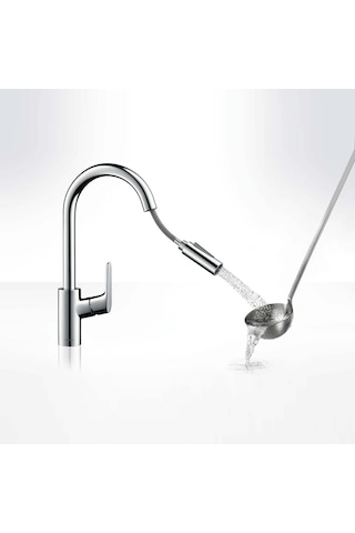 Hansgrohe Tek Kollu Eviye Bataryası Focus M41 240. Çekilebilir El