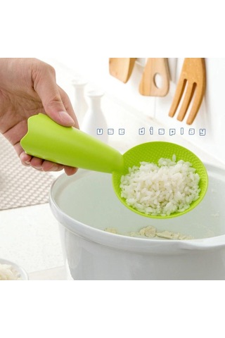 Yapışmaz Plastik Pirinç Kaşığı Sevimli Gülen Yüz Pirinç Spatulası Kepçe Pişirici Uzun Pişirme Pirinç Kaşığı Mutfak Gereci Sofra Takımı Aletleri Sarı