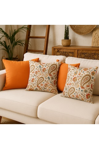 Bohem Duck Kumaş Kırlent Kılıfı 4 Lü Set 40 x 40