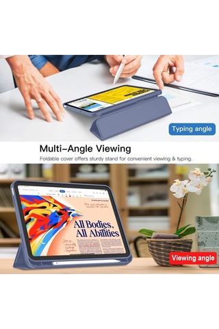 İpad 11.nesil 2025 / 10.nesil 2022 Uyumlu Kalem Bölmeli Standlı Smart Kılıf Klasik