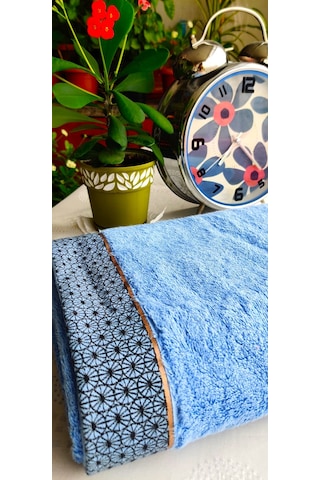 Çeyizlik Lüx Bambu 90x150 Cm. İhraç Malı Banyo Havlusu %40 Bambu Mavi