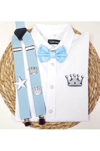 Cool Party Shop Erkek Çocuk Askılı Papyon Gömlek Bebek Mavisi Cool Party Shop Erkek Çocuk Askılı Papyon Gömlek Bebek Mavisi