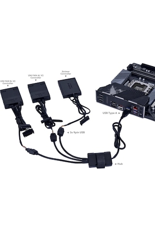 Lian Li Usb 2.0 1-to-3 Hub Siyah Type-a Usb Girişli G89.pw-u2tpab.00