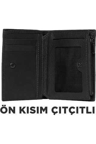 Grande Gerçek Deri Unisex Cüzdan Hakiki Deri Küçük Boy Siyah