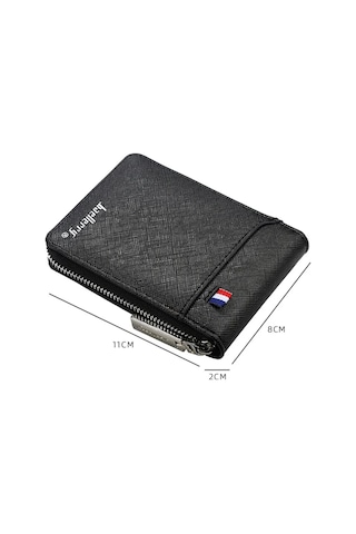 Baellerry Akordiyonlu Kredi Kartlık Erkek Ve Kadın Deri Cüzdan Siyah