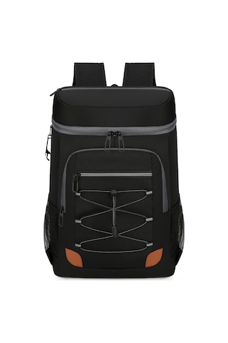 Qingmipy Sıcak-soguk Tutan Çift Katlı Aluminyum Folyolu Outdoor Piknik Sırt Çantası, Su Geçirmez Oxford Kumaşı, 32x46x19cm Siyah Çok Renkli