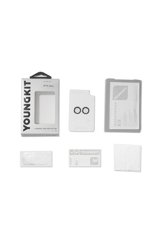 Apple Uyumlu iPhone Duo Youngkit Alloy Parlama Önleyici Kamera Lens Koruyucu Aparatlı Şeffaf