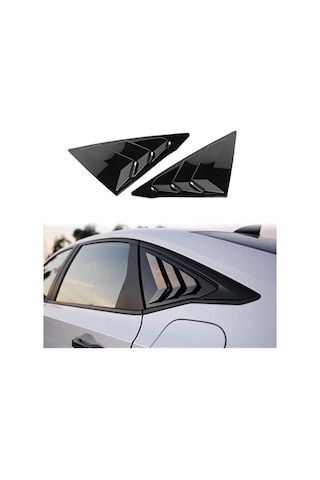Honda Civic Fe1 Uyumlu Kelebek Cam Vizörü Piano Black 2022-