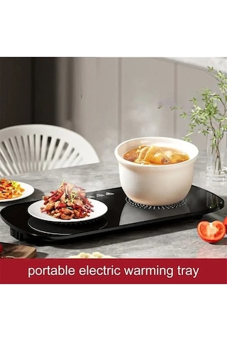 Flybuy Yemek Isıtma Plakası - Elektrikli Sıcak Tabak Altlığı - Beyaz - Hızlı Isıtma Beyaz
