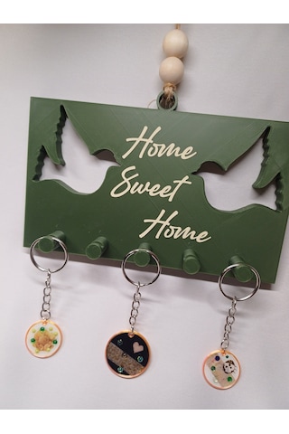 Buradabulabilirsin Home Sweet Home Yazılı Duvar Anahtarlığı Dekoratif Anahtar Askısı Bbz Standart
