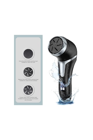 Moveevo Elektrikli Ayak Nasır Temizleme Seti Taşınabilir Ayak Törpüsü Pedikür Aletleri 3 Taşlama Başlığı 2 Hızlı Su Geçirmez