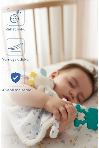 Babyjem 926 Birdy Diş Kaşıyıcılı + Silikon Emzik Uyku Arkadaşım Mavi