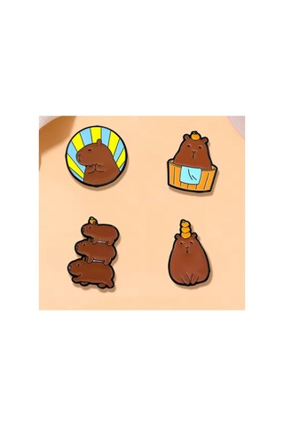 Capybara Kadın Broş, Çocuk Broş, İğneli Broş, Klipsli Broş Yaka Broşu, Çeket Yaka İğnesi, Mineli B75