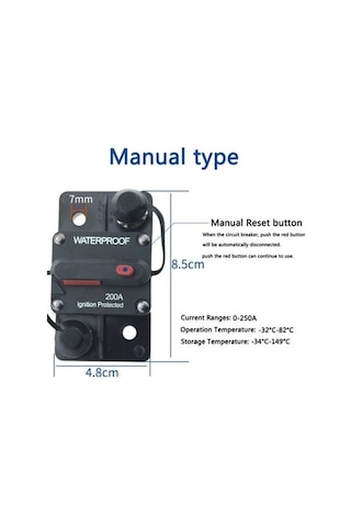 Tenfowee 50a Otomatik Yeniden Kurulabilir Devre Koruması, Araç - Tekne - Karavan Elektrik Sigortası, Aşırı Yük Ve Kısa Devre Koruyucu Anahtar 50