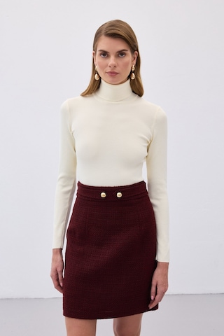 Sateen Tam Balıkçı Triko - Ekru-130140 Ekru