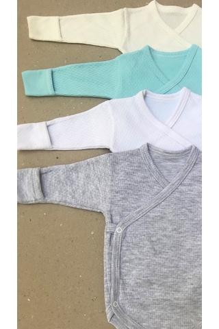 Özdemirlitekstil Bebelino Çıtçıtlı Badi Kruvaze (4 Lü Paket) (456578429) Çok Renkli